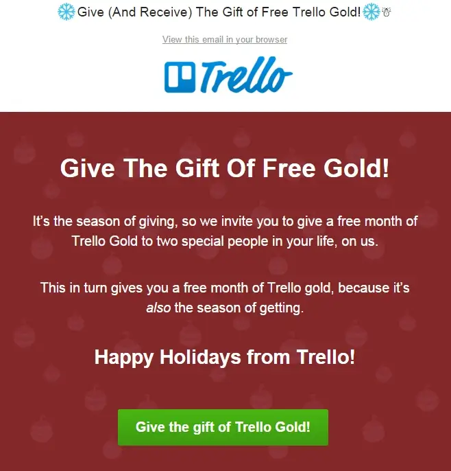 Christmas card email template