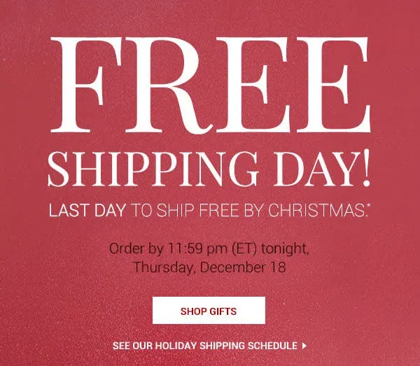 Christmas free shipping email template