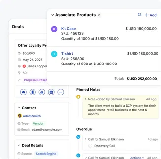 Associate one or multiple products with a deal