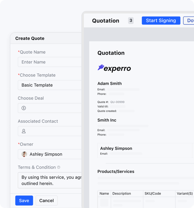 Create and send proposals instantly