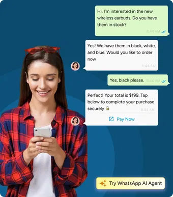 Automate conversations, maximize conversions <br/> with WhatsApp AI Agents