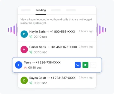 Automatically record and log each call in CRM