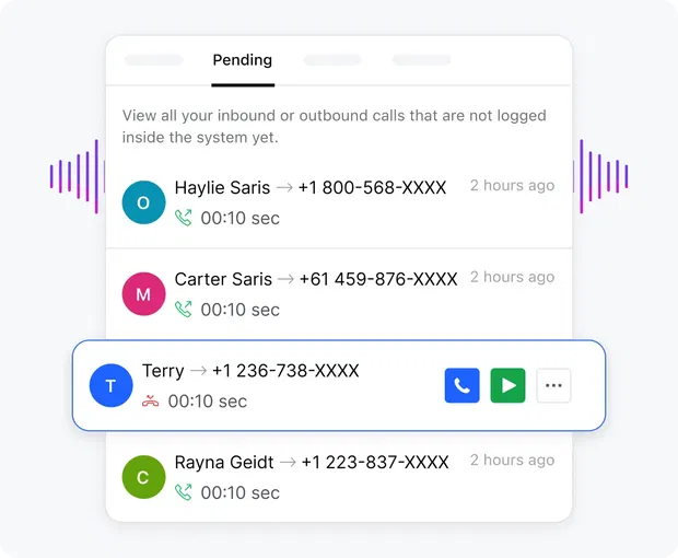 Automatically record and log each call in CRM Automatically record and log each call in CRM