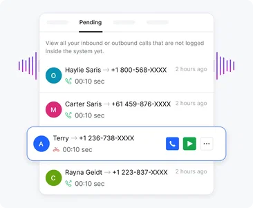 Call recordings for practical coaching sessions