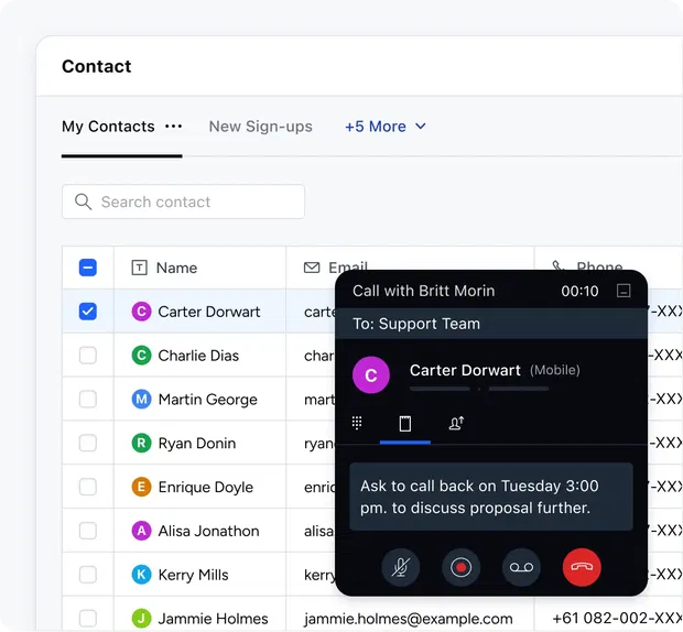 Call right from your CRM