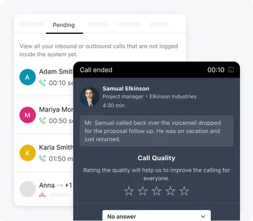 Capture every detail with call logging and notes Capture every detail with call logging and notes