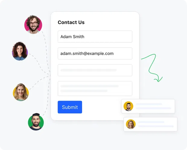 Capture leads directly from the website Capture leads directly from the website