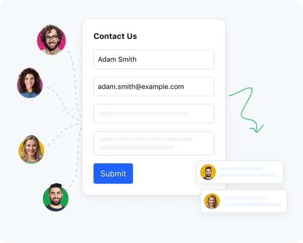 Capture new lead data from the website Capture new lead data from the website