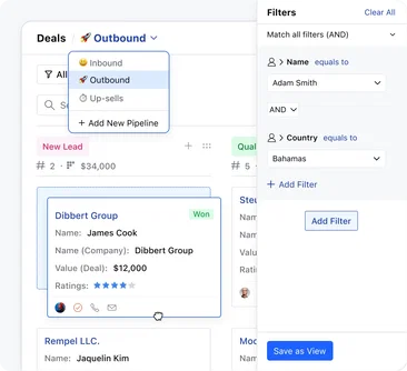 Chill, Managing leads and deals is easy.