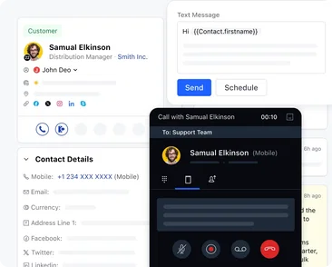 Connect instantly with inbuilt calling and texting Connect instantly with inbuilt calling and texting