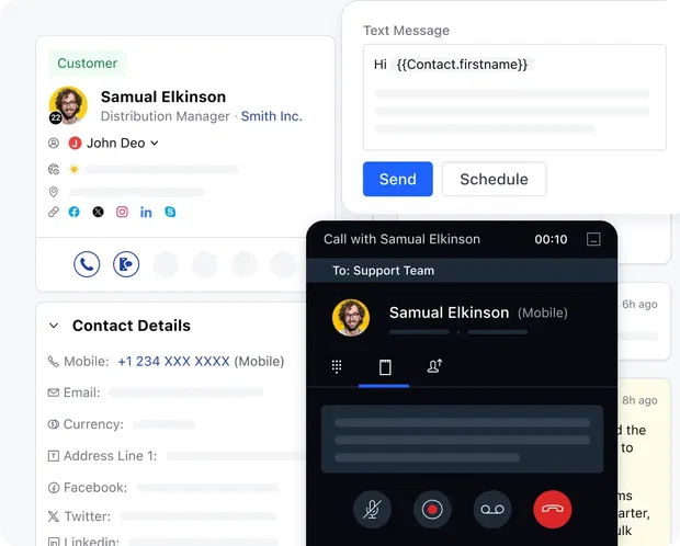 Connect instantly with inbuilt calling and texting