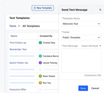 Craft compelling and re-usable text templates with SMS CRM