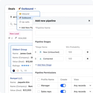 Create and customize multiple sales pipelines flawlessly