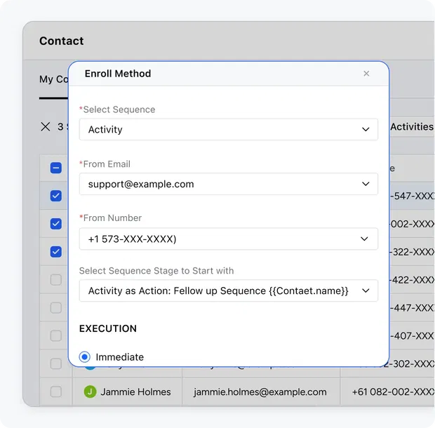 Enroll contacts from CRM