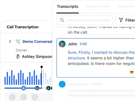 Call transcriptions & AI summaries Call transcriptions & AI summaries