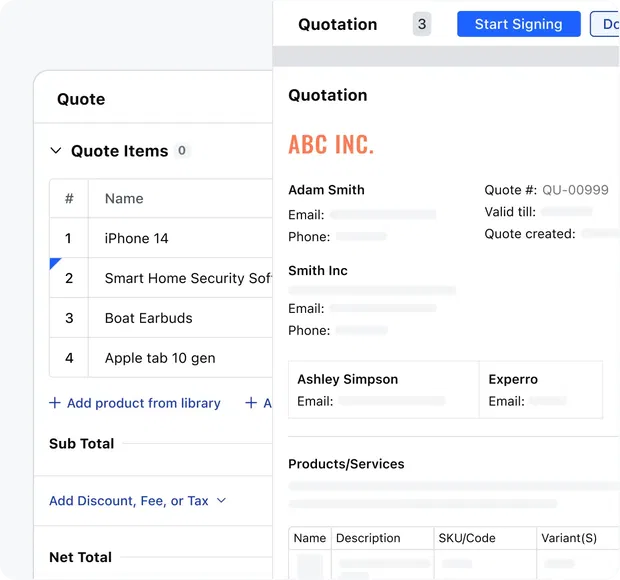 Create detailed, professional quotes in minutes Create detailed, professional quotes in minutes