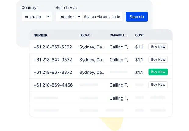 Purchase phone numbers anywhere in Australia (+61) Purchase phone numbers anywhere in Australia (+61)
