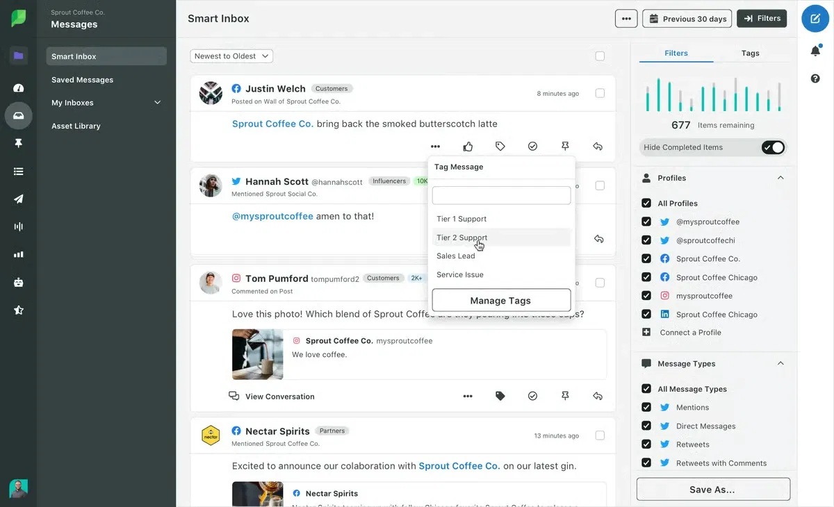 Sprout Social dashboard