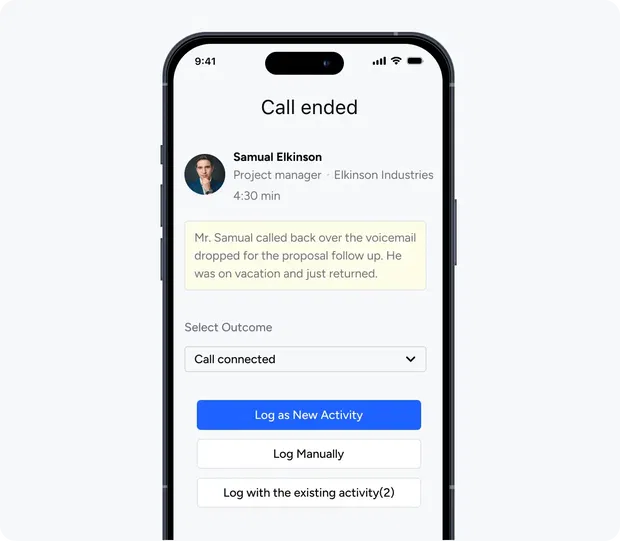 Log calls, add notes, make appointments, and much more!