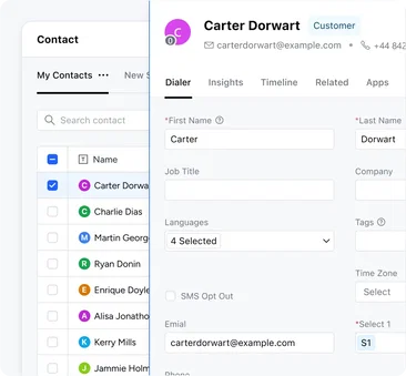 Manage contacts from a single page Manage contacts from a single page