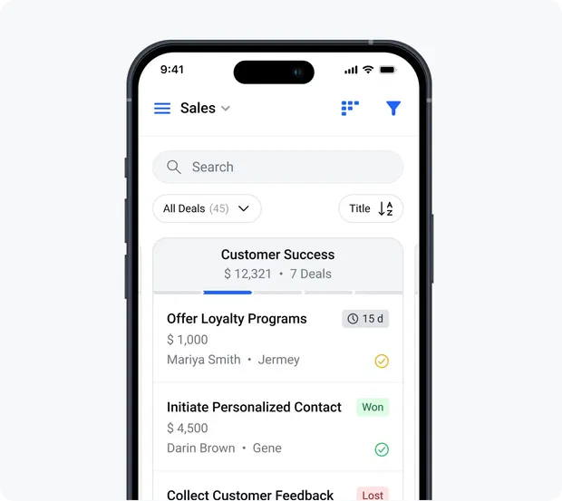 Manage deals on the go
