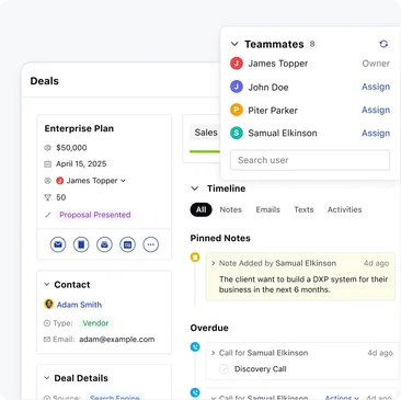 Align your team from first call to closed deal