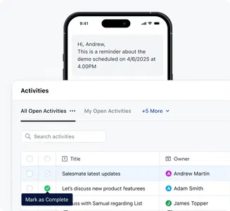 Optimize your touch-base (text messages and activities)