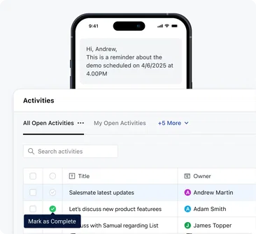 Optimize your touch-base (text messages and activities)