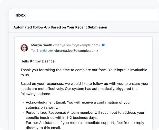 Close the feedback loop with actionable steps Close the feedback loop with actionable steps