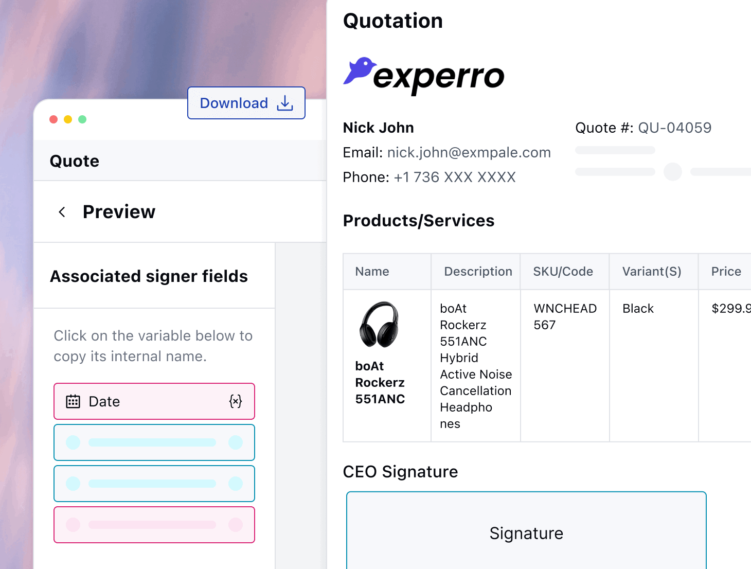Review Variable Values before Sending Downloading