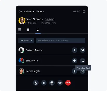Seamlessly transfer your incoming calls Seamlessly transfer your incoming calls