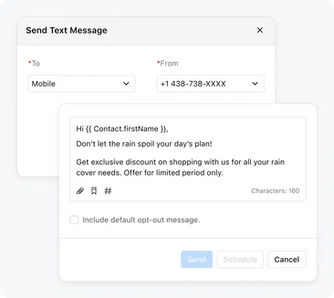 Send personalized texts to all contacts with a single click