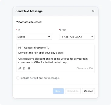 Share important updates with built-in text messaging Share important updates with built-in text messaging