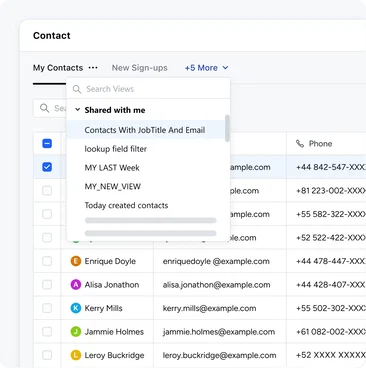 Share list views with your team