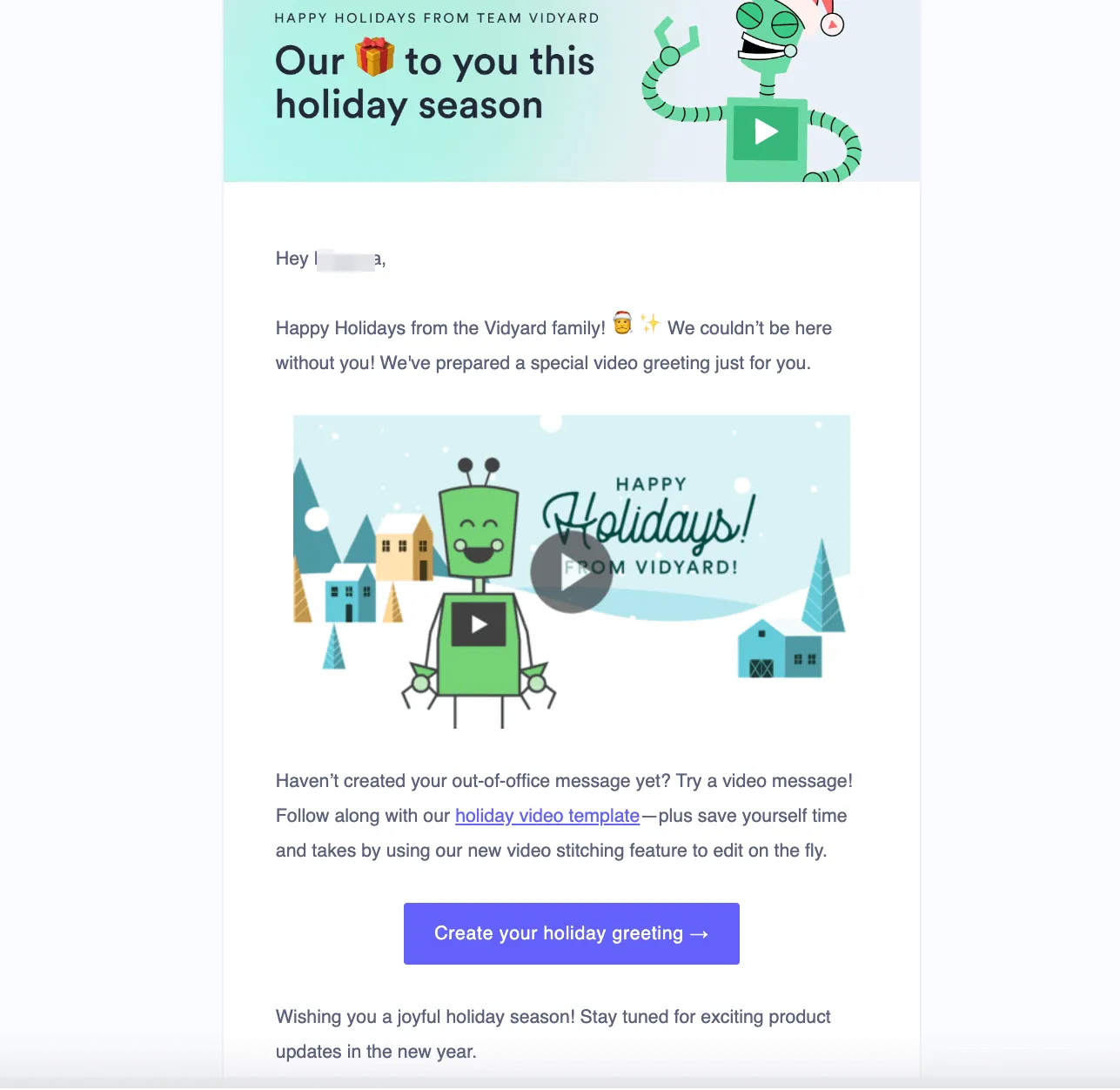 Promotion-driven email example