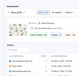 Streamline document sharing and tracking