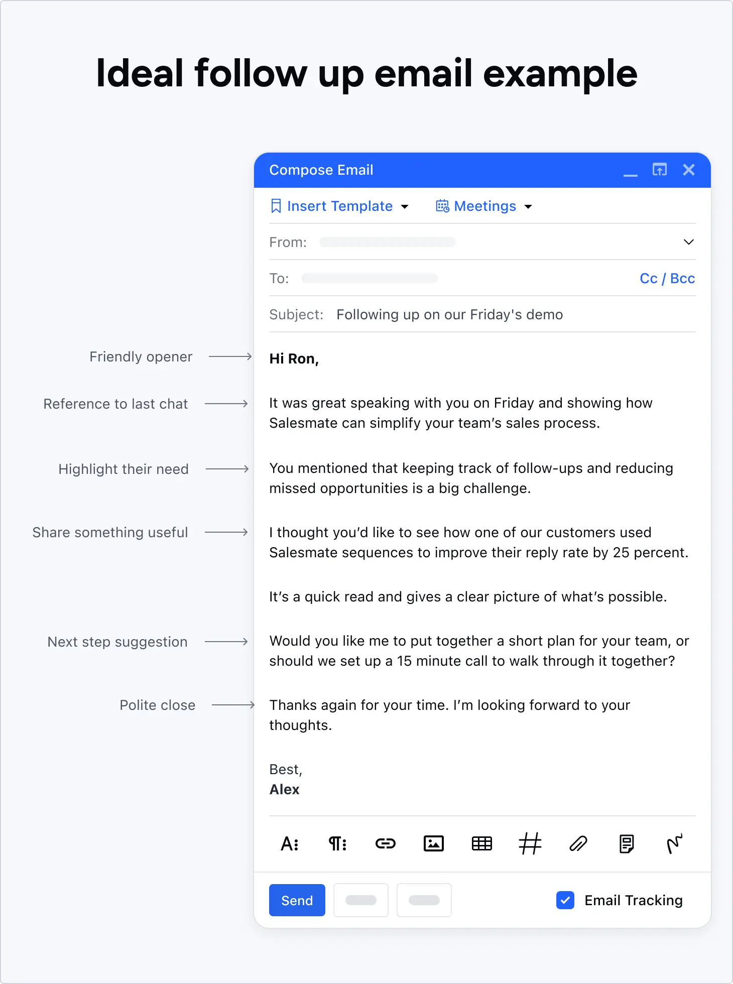 Ideal follow up email template