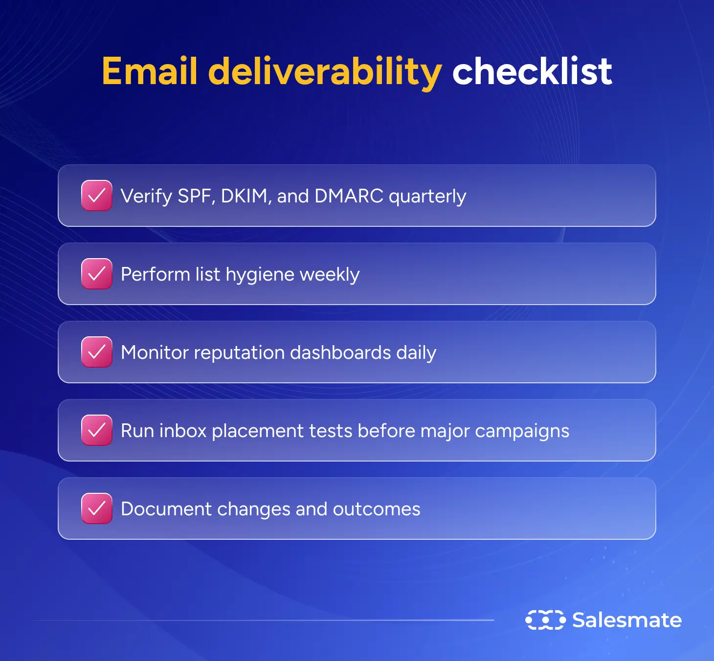 Email deliverability checklist