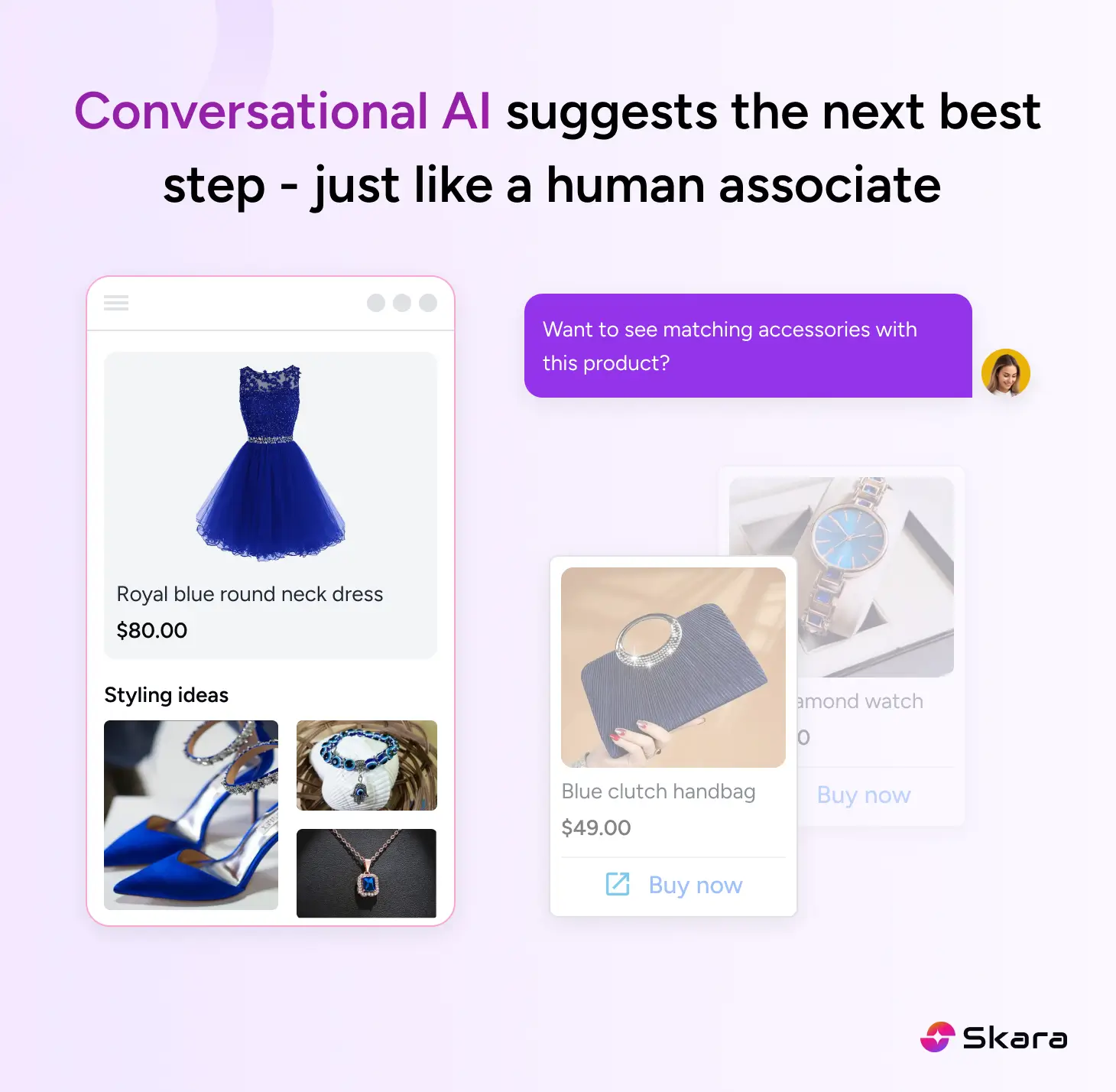 Conversational AI suggests next step