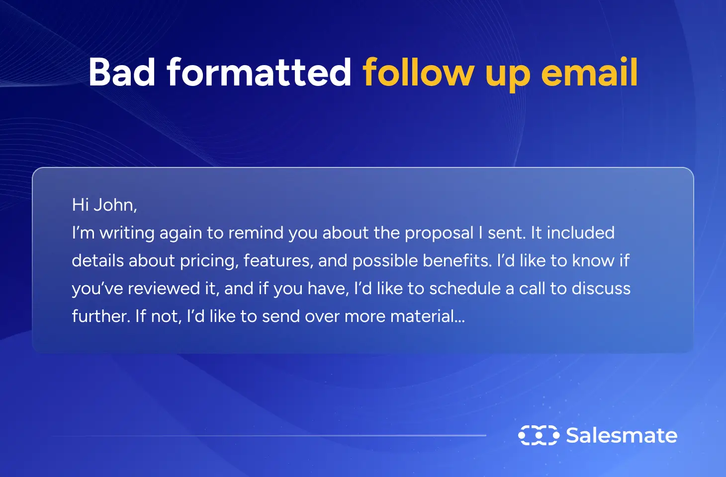 Bad formatted follow up email