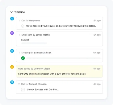 Track emails, calls and activities