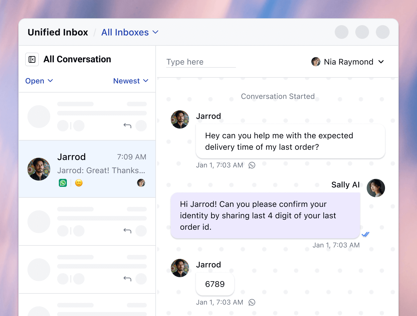 Unified Inbox Whatsapp Contextual Reply