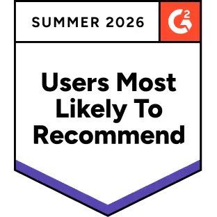 G2 Summer 2026 Users Most Likely to Recommend award for Salesmate
