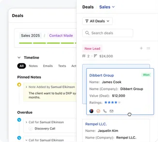 Visualize your pipeline and move the deals
