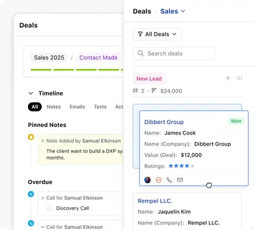 Visualize your pipeline and move the deals