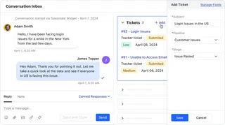 Create tickets fast while conversations are going on! Create tickets fast while conversations are going on!