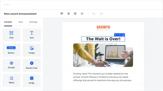 Design your perfect email with drag-n-drop builder Design your perfect email with drag-n-drop builder