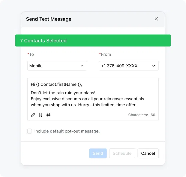 Send promos, reminders, and ask quick questions Send promos, reminders, and ask quick questions