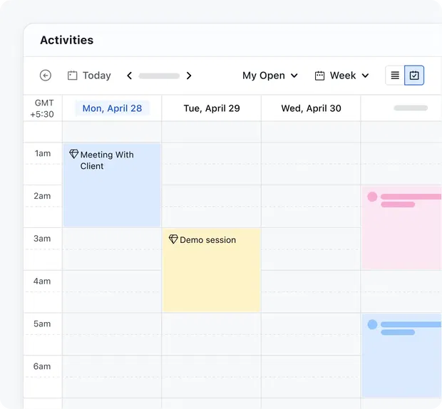 Smart calendar view Smart calendar view